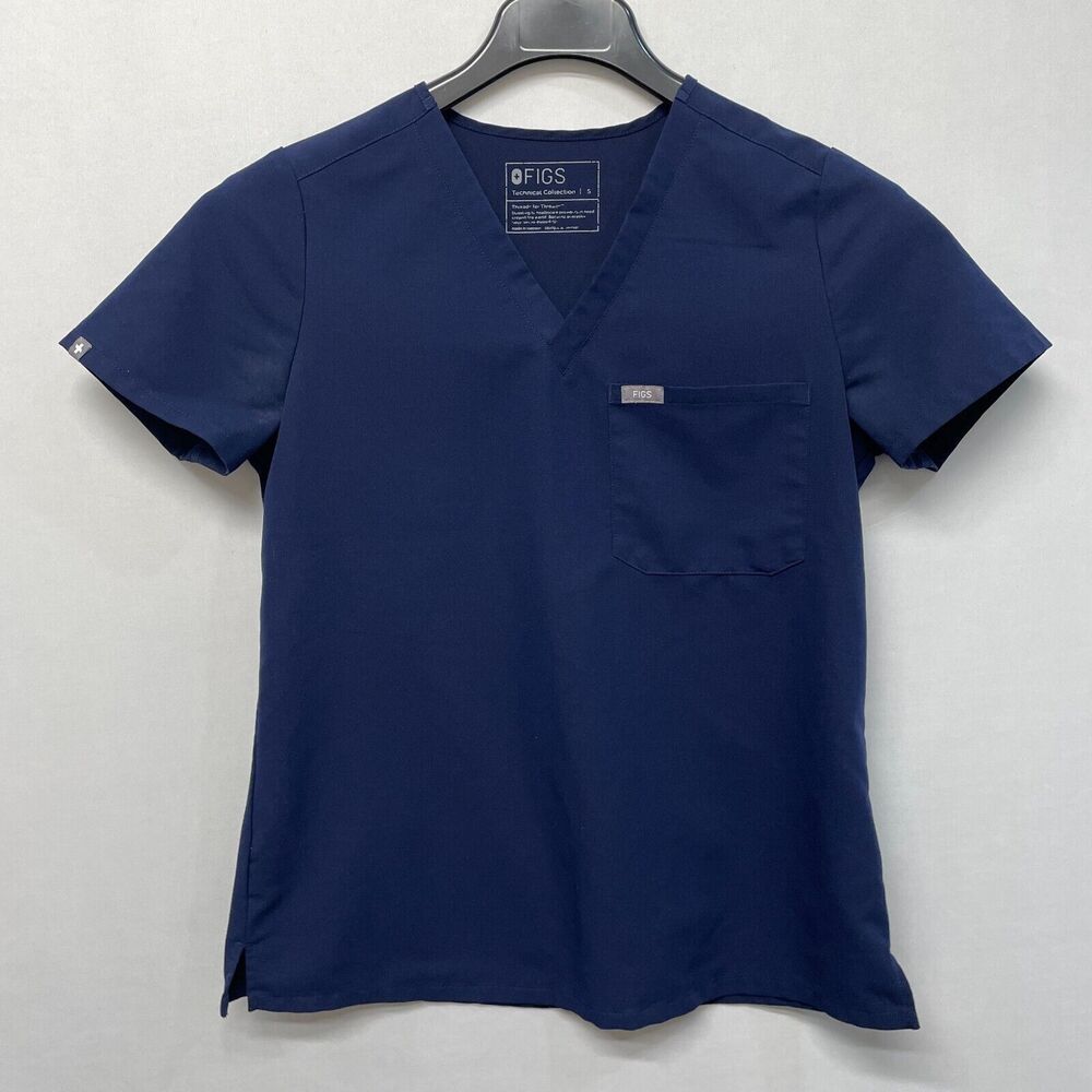 FIGS Women Short Sleeve Scrub Top Work Wear Size Small Blue M281 -16